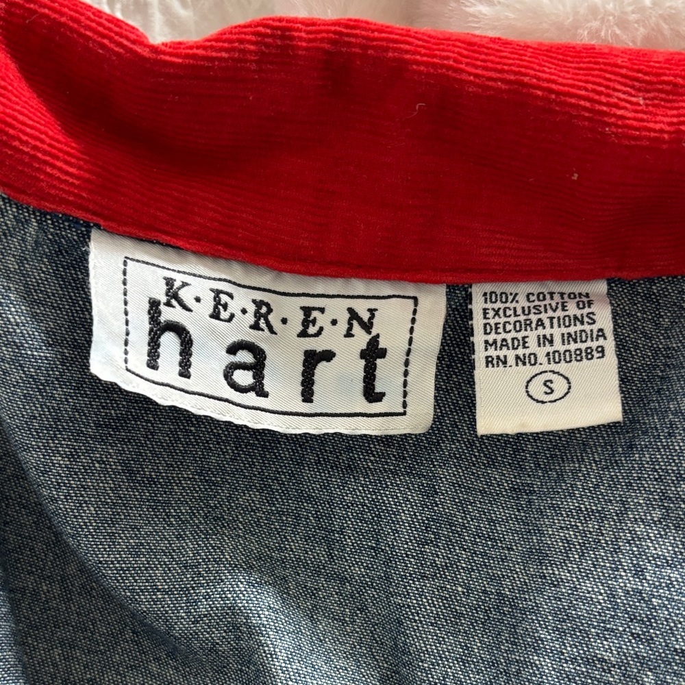 Vintage Patchwork Denim Back to School Keren Hart Jacket - Picture 6 of 15